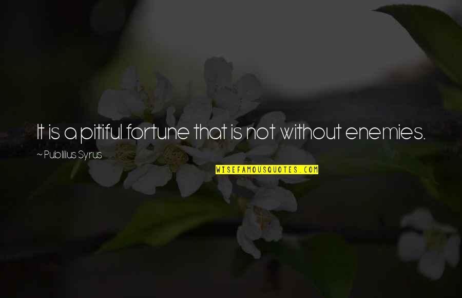 Pitiful Quotes By Publilius Syrus: It is a pitiful fortune that is not