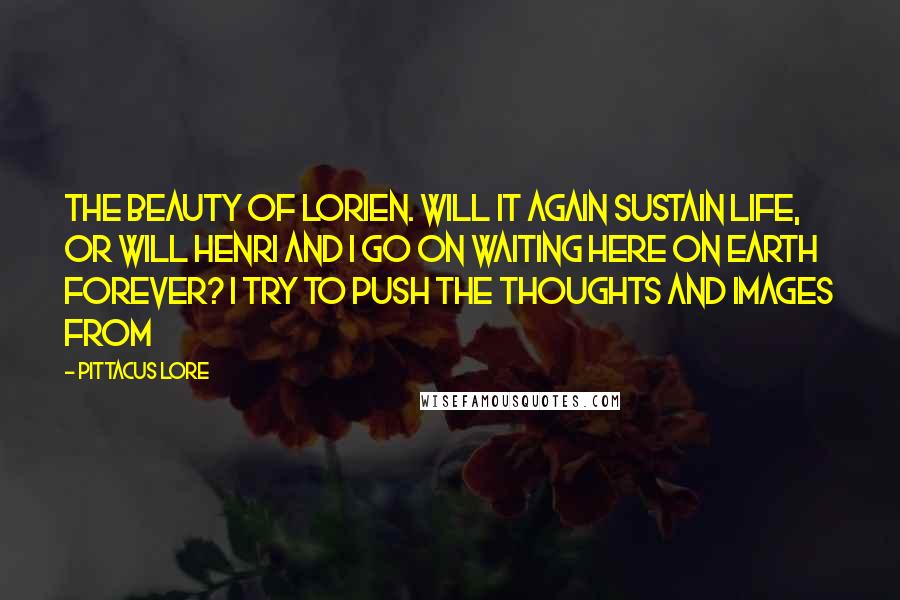 Pittacus Lore quotes: The beauty of Lorien. Will it again sustain life, or will Henri and I go on waiting here on Earth forever? I try to push the thoughts and images from