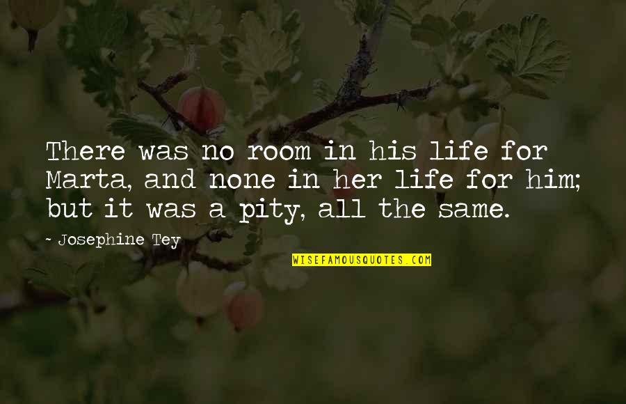 Pity Quotes By Josephine Tey: There was no room in his life for