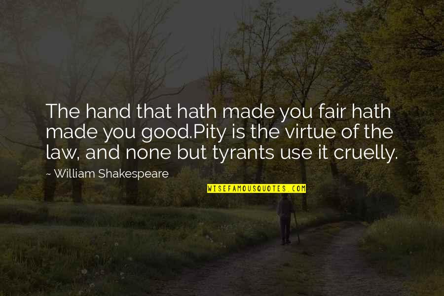 Pity Quotes By William Shakespeare: The hand that hath made you fair hath