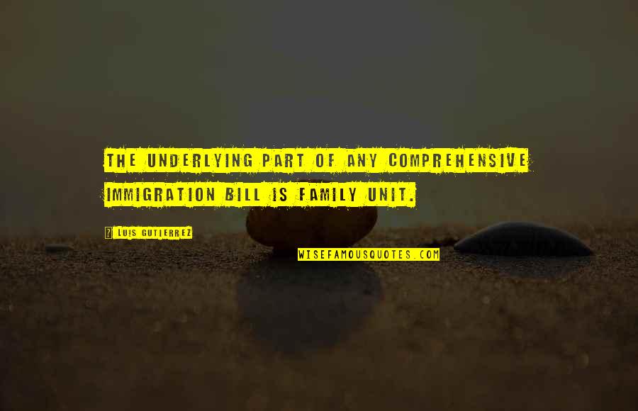 Pivot Leadership Quotes By Luis Gutierrez: The underlying part of any comprehensive immigration bill