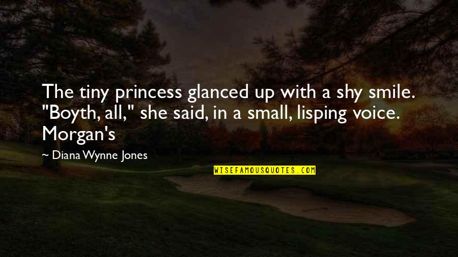 Pixel Font Quotes By Diana Wynne Jones: The tiny princess glanced up with a shy
