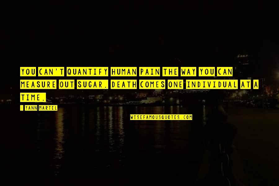 Pixie Stick Quotes By Yann Martel: You can't quantify human pain the way you