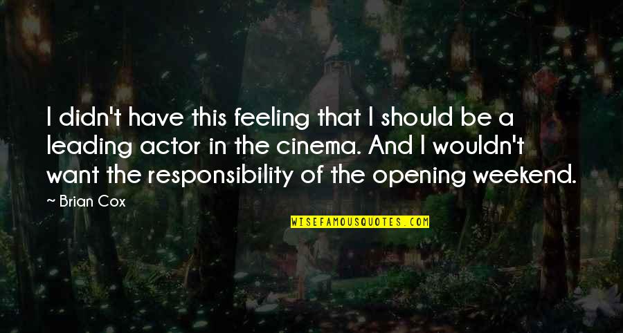 Pixillated Quotes By Brian Cox: I didn't have this feeling that I should Pixillated Quotes By Brian Cox: I didn't have this feeling that I should