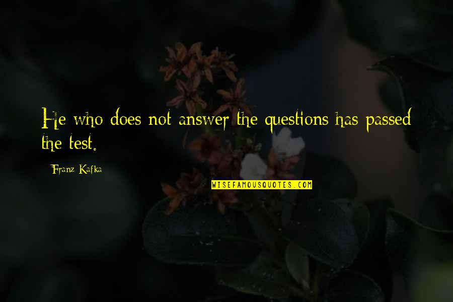 Pizarras Quotes By Franz Kafka: He who does not answer the questions has