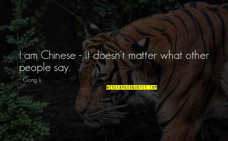 Pizza Cake Quotes By Gong Li: I am Chinese - it doesn't matter what