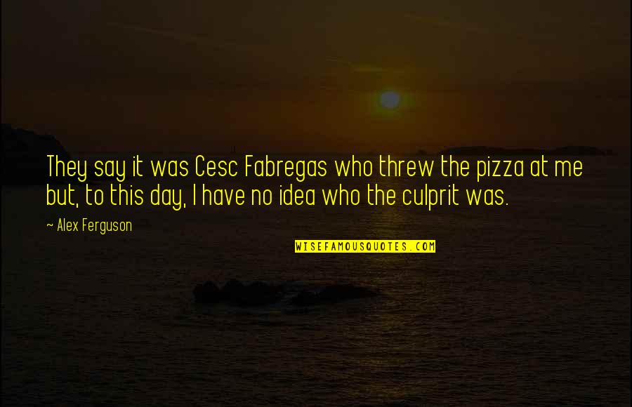 Pizza Day Quotes By Alex Ferguson: They say it was Cesc Fabregas who threw