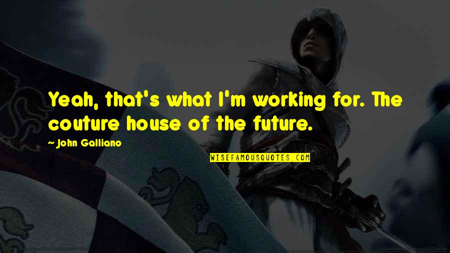 Pizzle Sticks Quotes By John Galliano: Yeah, that's what I'm working for. The couture