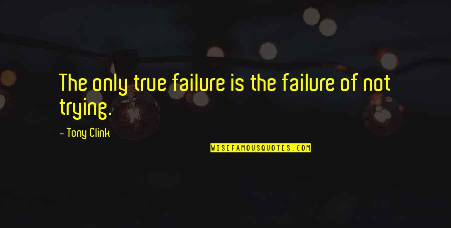 Pizzoccheri Quotes By Tony Clink: The only true failure is the failure of Pizzoccheri Quotes By Tony Clink: The only true failure is the failure of