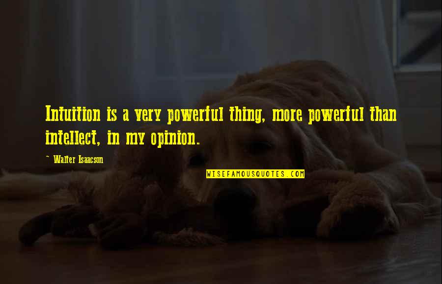 Pjevas Mini Quotes By Walter Isaacson: Intuition is a very powerful thing, more powerful