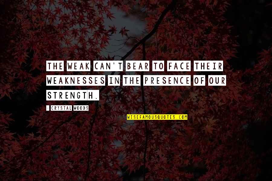 Plaats In English Quotes By Crystal Woods: The weak can't bear to face their weaknesses