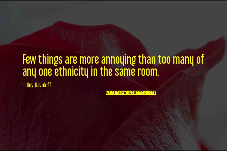 Place And Identity Quotes By Dov Davidoff: Few things are more annoying than too many