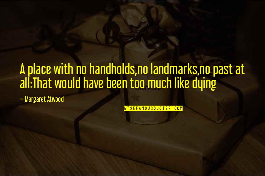 Place And Memories Quotes By Margaret Atwood: A place with no handholds,no landmarks,no past at