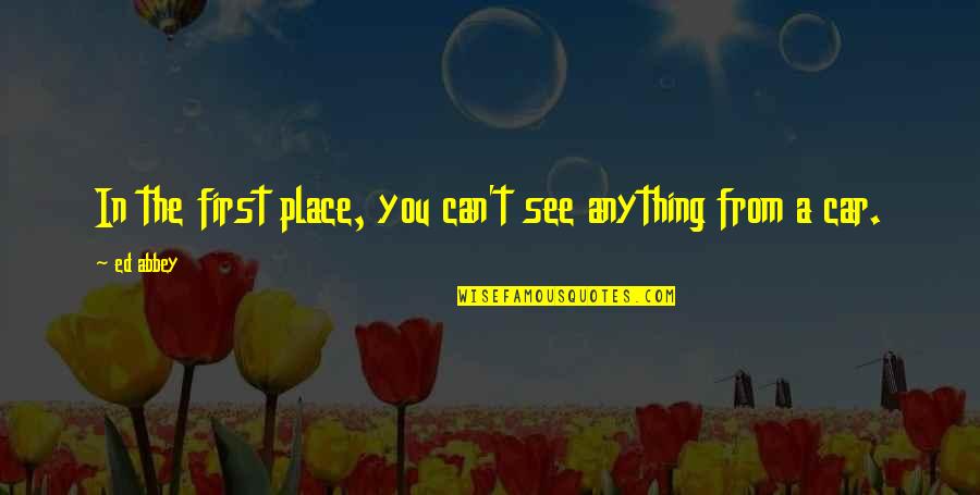 Place In Life Quotes By Ed Abbey: In the first place, you can't see anything