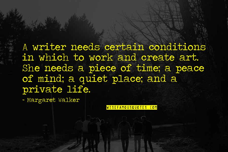 Place In Life Quotes By Margaret Walker: A writer needs certain conditions in which to