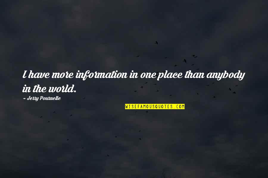 Place In World Quotes By Jerry Pournelle: I have more information in one place than Place In World Quotes By Jerry Pournelle: I have more information in one place than