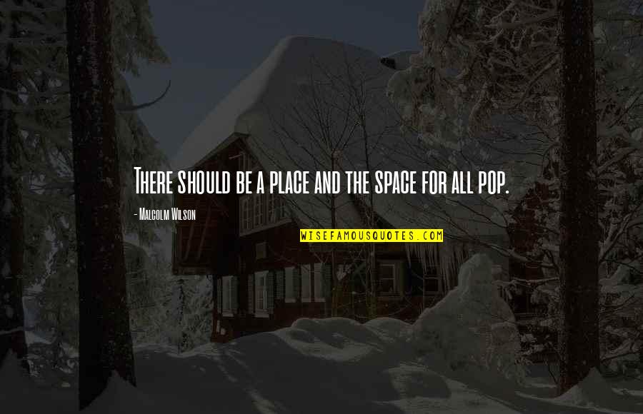 Place Space Quotes By Malcolm Wilson: There should be a place and the space