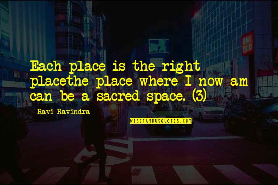 Place Space Quotes By Ravi Ravindra: Each place is the right placethe place where