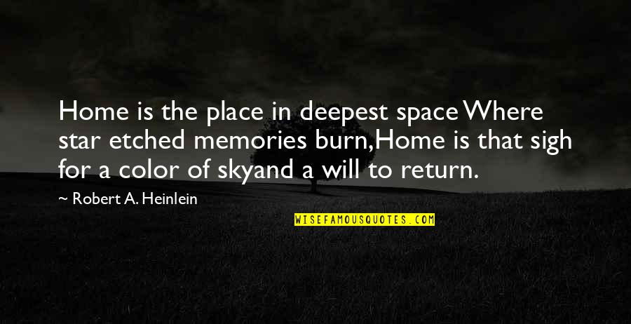 Place Space Quotes By Robert A. Heinlein: Home is the place in deepest space Where