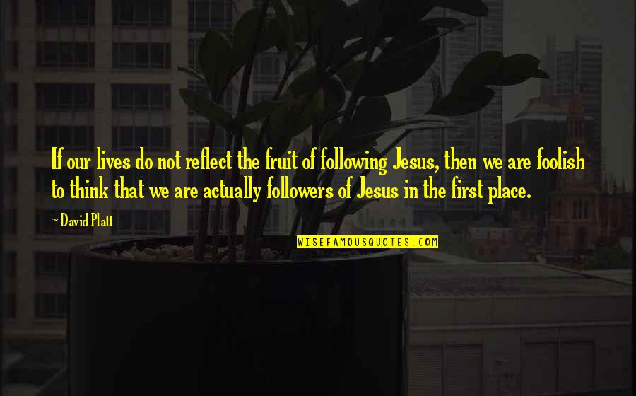 Place The Following Quotes By David Platt: If our lives do not reflect the fruit