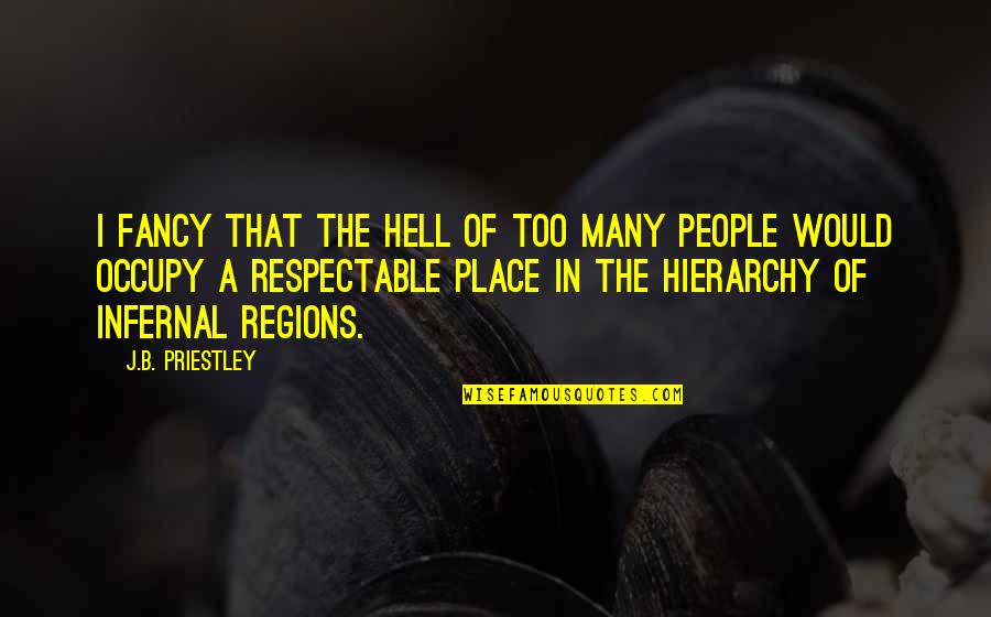 Place Too Quotes By J.B. Priestley: I fancy that the Hell of Too Many