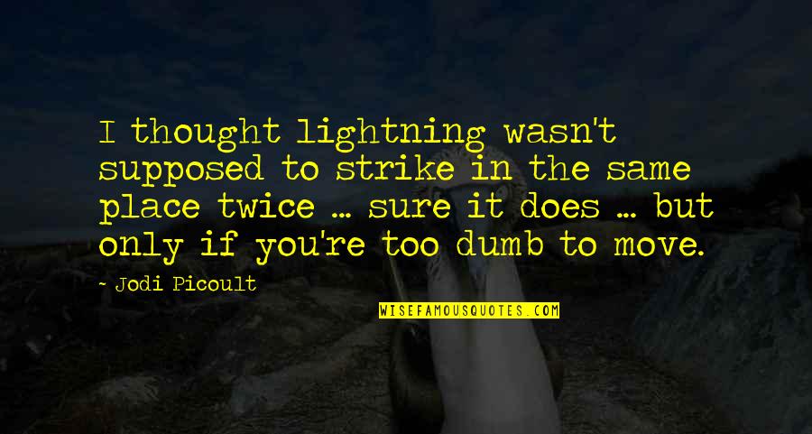 Place Too Quotes By Jodi Picoult: I thought lightning wasn't supposed to strike in