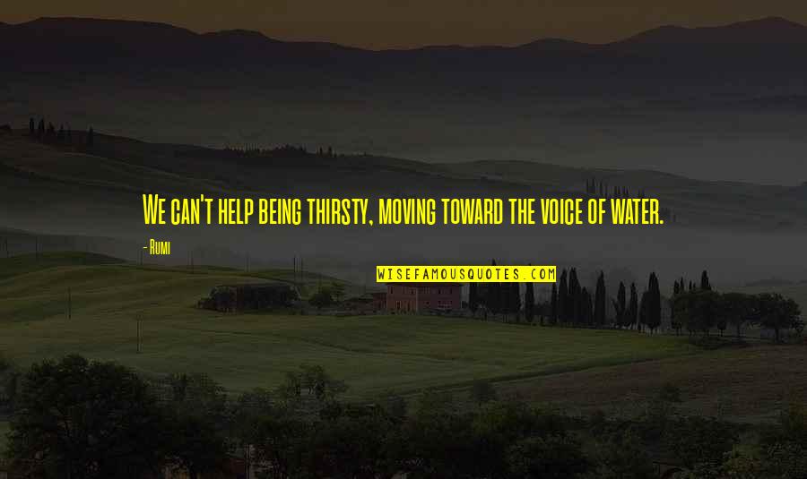 Placek Czeski Quotes By Rumi: We can't help being thirsty, moving toward the