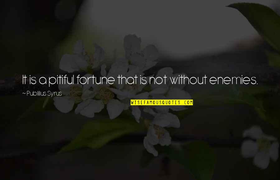 Places In Between Quotes By Publilius Syrus: It is a pitiful fortune that is not