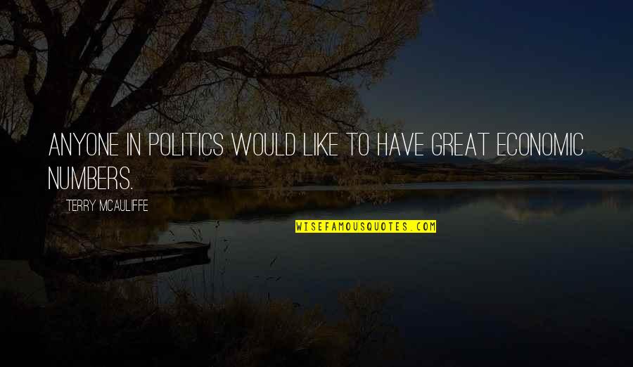 Placeth Quotes By Terry McAuliffe: Anyone in politics would like to have great
