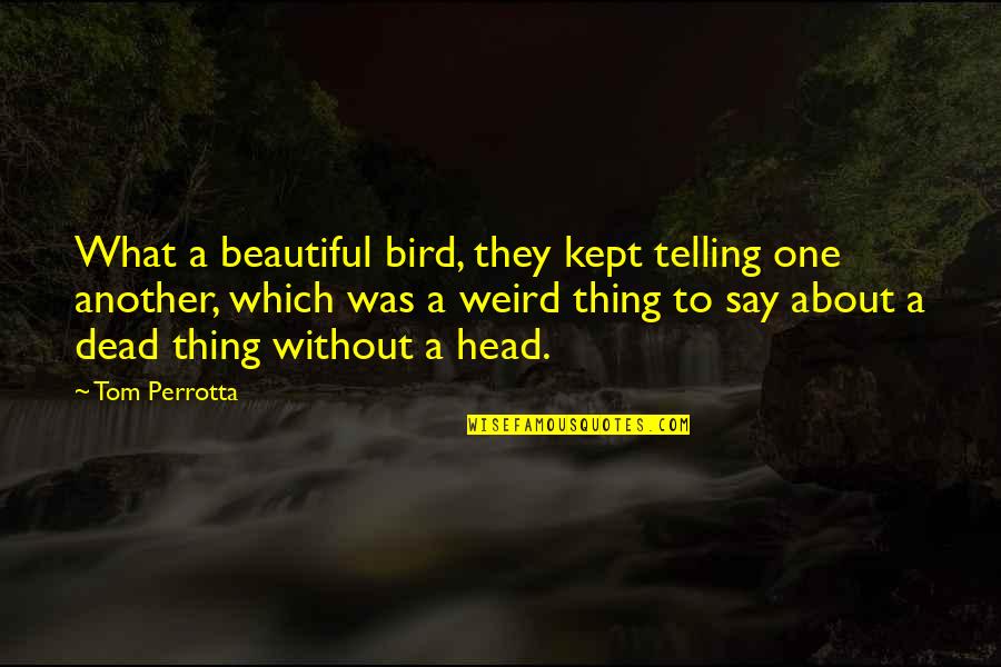 Plachta Murphy Quotes By Tom Perrotta: What a beautiful bird, they kept telling one Plachta Murphy Quotes By Tom Perrotta: What a beautiful bird, they kept telling one