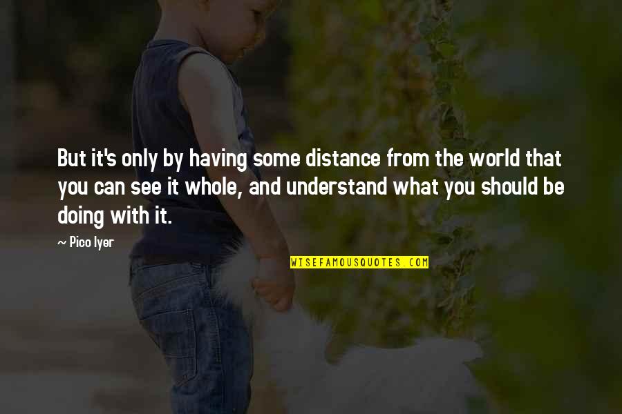 Plafonds En Quotes By Pico Iyer: But it's only by having some distance from
