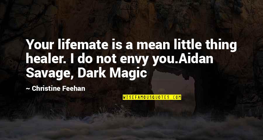 Plagas De Langostas Quotes By Christine Feehan: Your lifemate is a mean little thing healer.