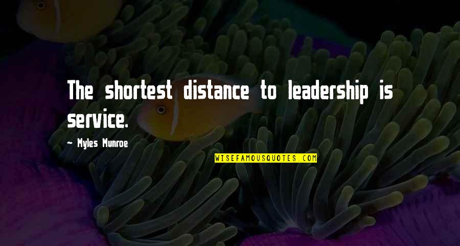 Plagas In English Quotes By Myles Munroe: The shortest distance to leadership is service. Plagas In English Quotes By Myles Munroe: The shortest distance to leadership is service.