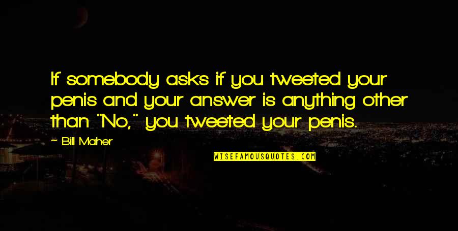 Plagiarizing Quotes By Bill Maher: If somebody asks if you tweeted your penis Plagiarizing Quotes By Bill Maher: If somebody asks if you tweeted your penis