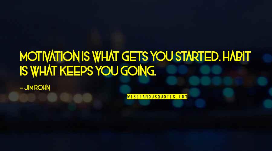 Plagiarizing Quotes By Jim Rohn: Motivation is what gets you started. Habit is
