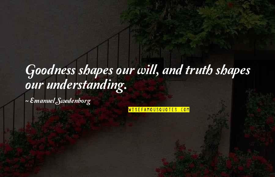 Plagiator Checker Quotes By Emanuel Swedenborg: Goodness shapes our will, and truth shapes our