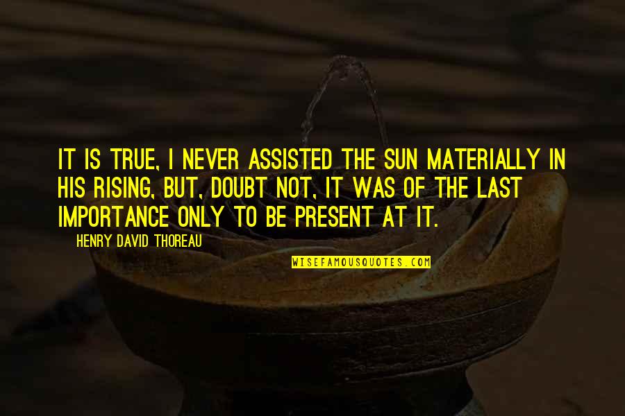 Plague In Romeo And Juliet Quotes By Henry David Thoreau: It is true, I never assisted the sun
