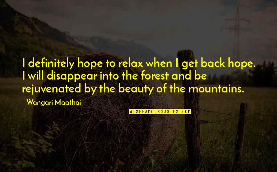 Plaie En Quotes By Wangari Maathai: I definitely hope to relax when I get Plaie En Quotes By Wangari Maathai: I definitely hope to relax when I get