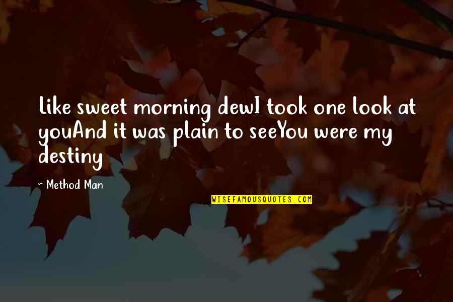 Plain Man Quotes By Method Man: Like sweet morning dewI took one look at
