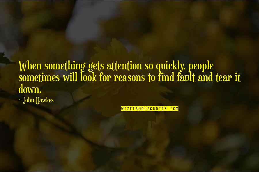 Plaine Quotes By John Hawkes: When something gets attention so quickly, people sometimes