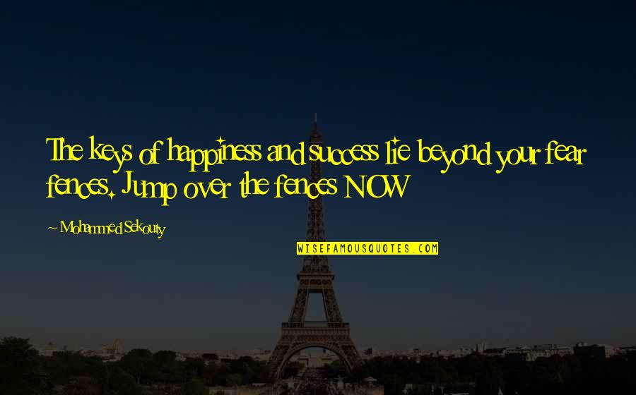 Plainness Synonym Quotes By Mohammed Sekouty: The keys of happiness and success lie beyond