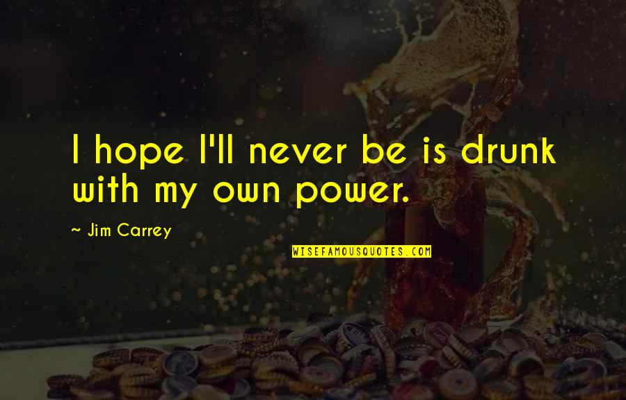 Plakias Rethymno Quotes By Jim Carrey: I hope I'll never be is drunk with