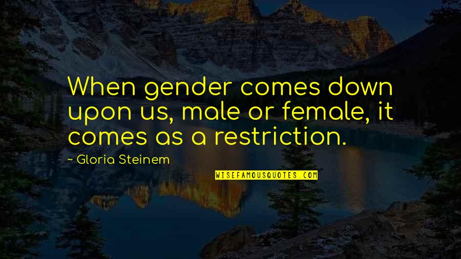 Plan Test Results Quotes By Gloria Steinem: When gender comes down upon us, male or