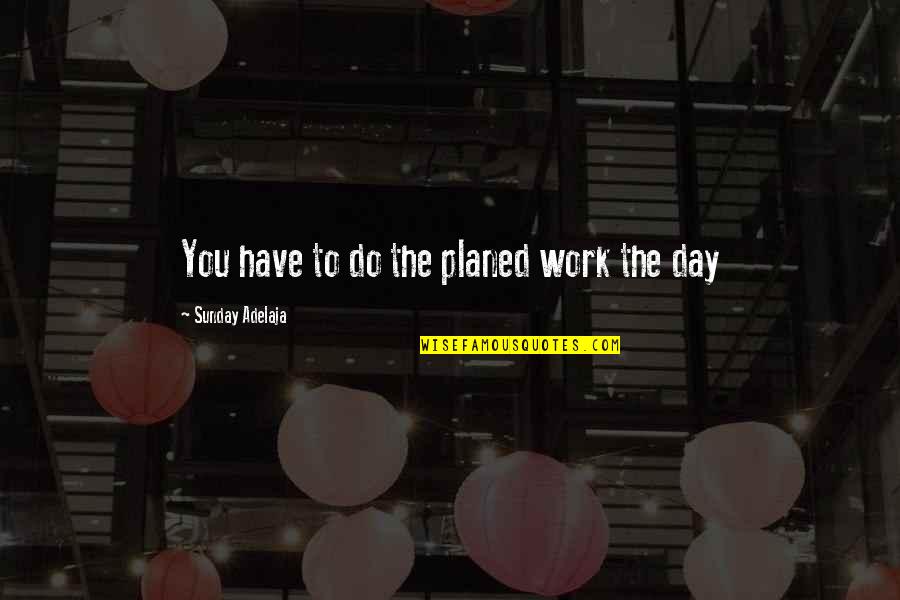 Plan Work Quotes By Sunday Adelaja: You have to do the planed work the
