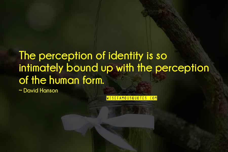 Planches Et Plonk Quotes By David Hanson: The perception of identity is so intimately bound Planches Et Plonk Quotes By David Hanson: The perception of identity is so intimately bound