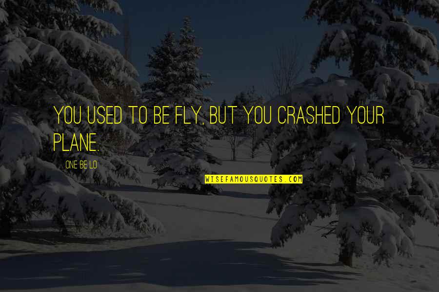 Plane That Crashed Quotes By One Be Lo: You used to be fly, but you crashed