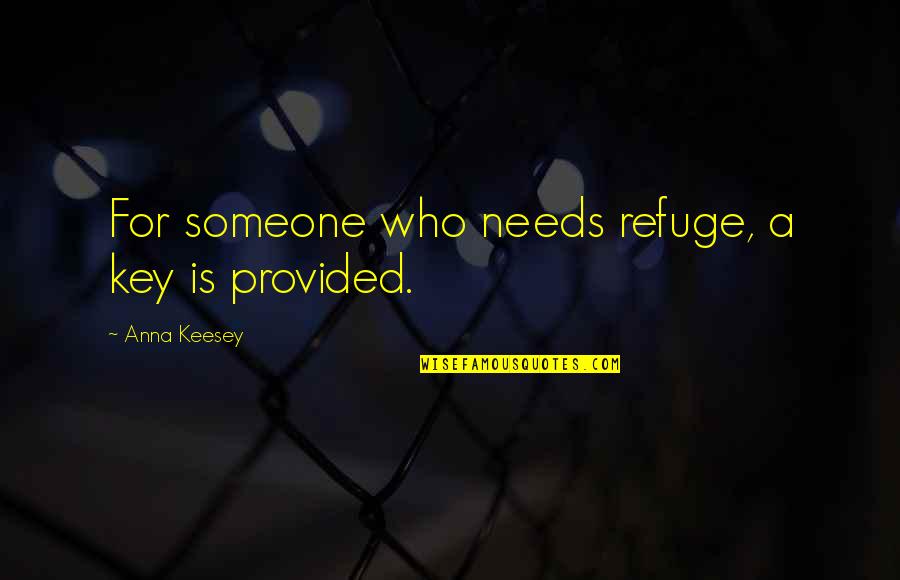 Planear Sinonimo Quotes By Anna Keesey: For someone who needs refuge, a key is Planear Sinonimo Quotes By Anna Keesey: For someone who needs refuge, a key is