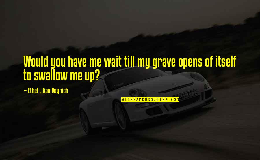 Planetas Del Quotes By Ethel Lilian Voynich: Would you have me wait till my grave Planetas Del Quotes By Ethel Lilian Voynich: Would you have me wait till my grave