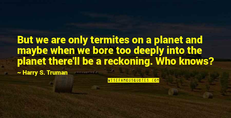 Planet'll Quotes By Harry S. Truman: But we are only termites on a planet