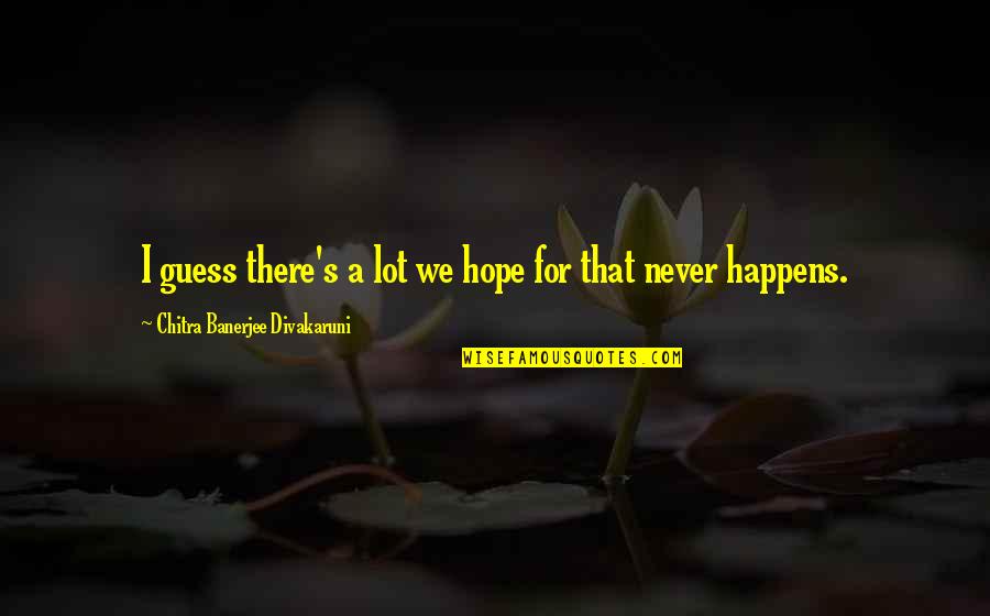 Planewise Quotes By Chitra Banerjee Divakaruni: I guess there's a lot we hope for Planewise Quotes By Chitra Banerjee Divakaruni: I guess there's a lot we hope for